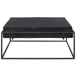 Modern Uttermost Telone console table with sleek metal frame and wooden top, showcasing contemporary design and clean lines.