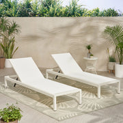 Noble House outdoor patio chaise lounge with five reclining positions, featuring a cushioned seat and adjustable backrest.