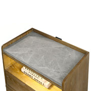 Garcia - Nightstand With LED - Light Brown - R&R Furniture Gallery (Fountain Valley, CA)