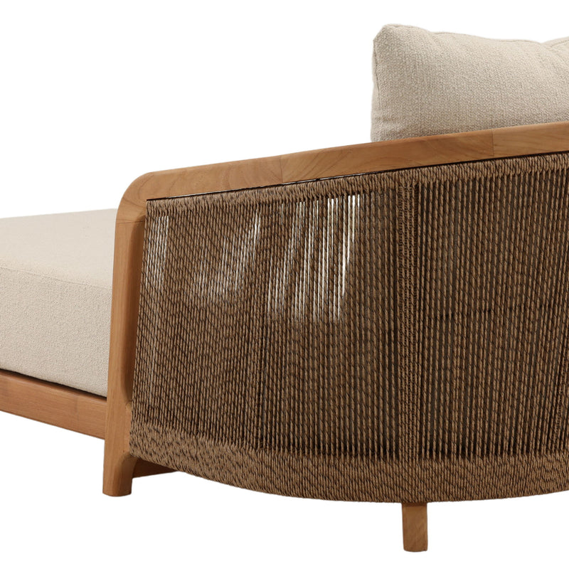 Cian - Outdoor Chaise - Sand And Natural
