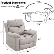 Chriki - Power Recliner With Lift & Heating & Massage - Beige Chenille & Black - R&R Furniture Gallery (Fountain Valley, CA)