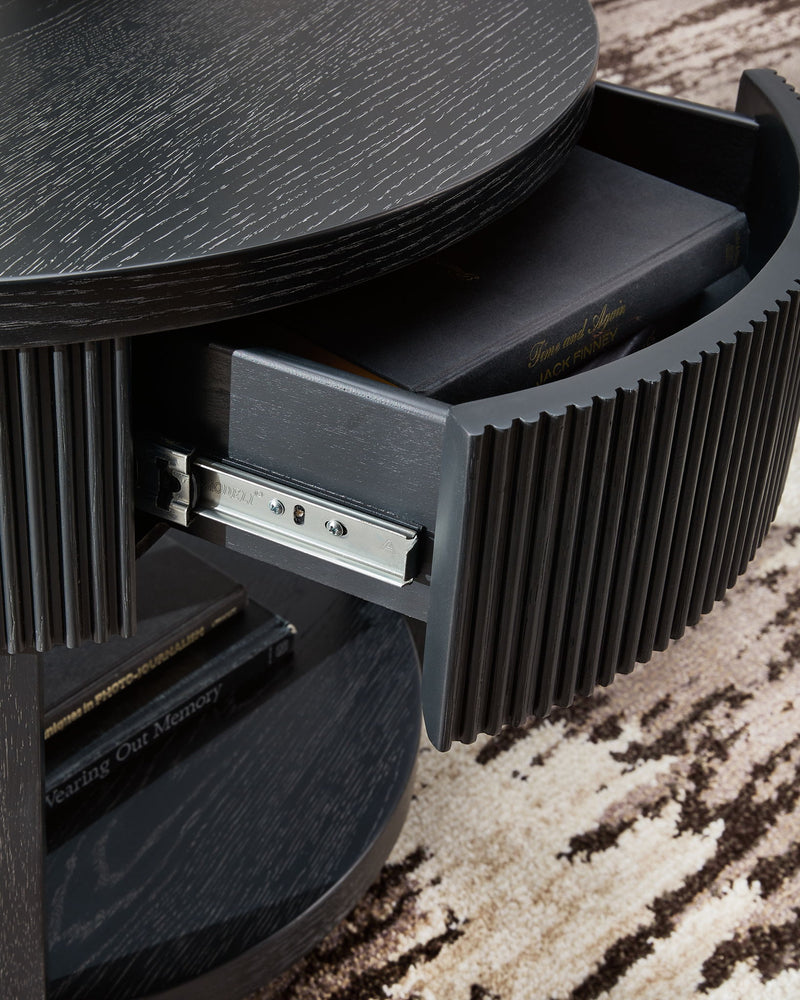 Marstream - Round End Table - Black - R&R Furniture Gallery (Fountain Valley, CA)