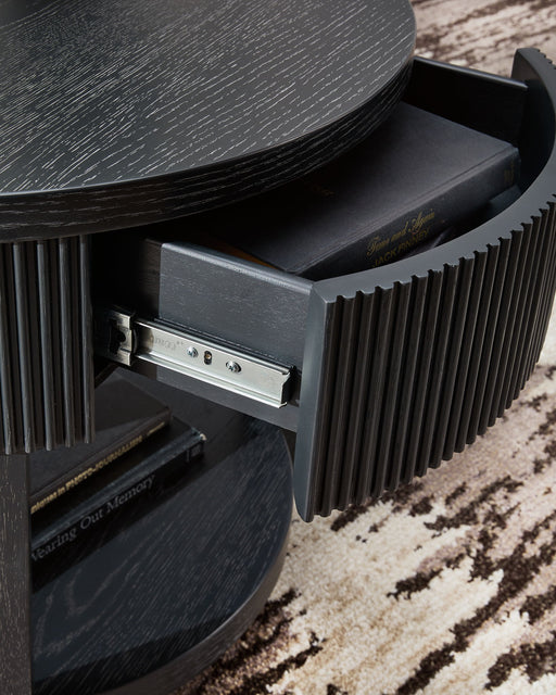 Marstream - Round End Table - Black - R&R Furniture Gallery (Fountain Valley, CA)