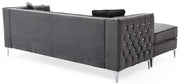 Glory Furniture Paige stationary sectional sofa with chaise, plush upholstery, and modern design in a living room setting.