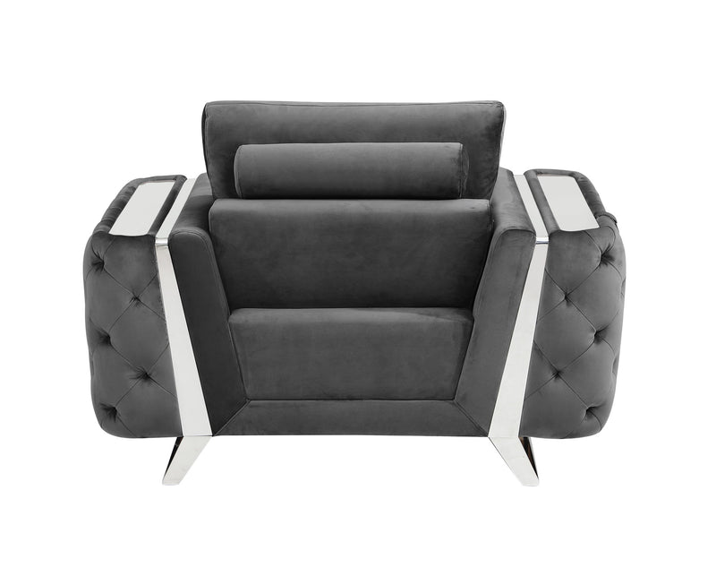 1051 - Contemporary Velvet Chair - R&R Furniture Gallery (Fountain Valley, CA)