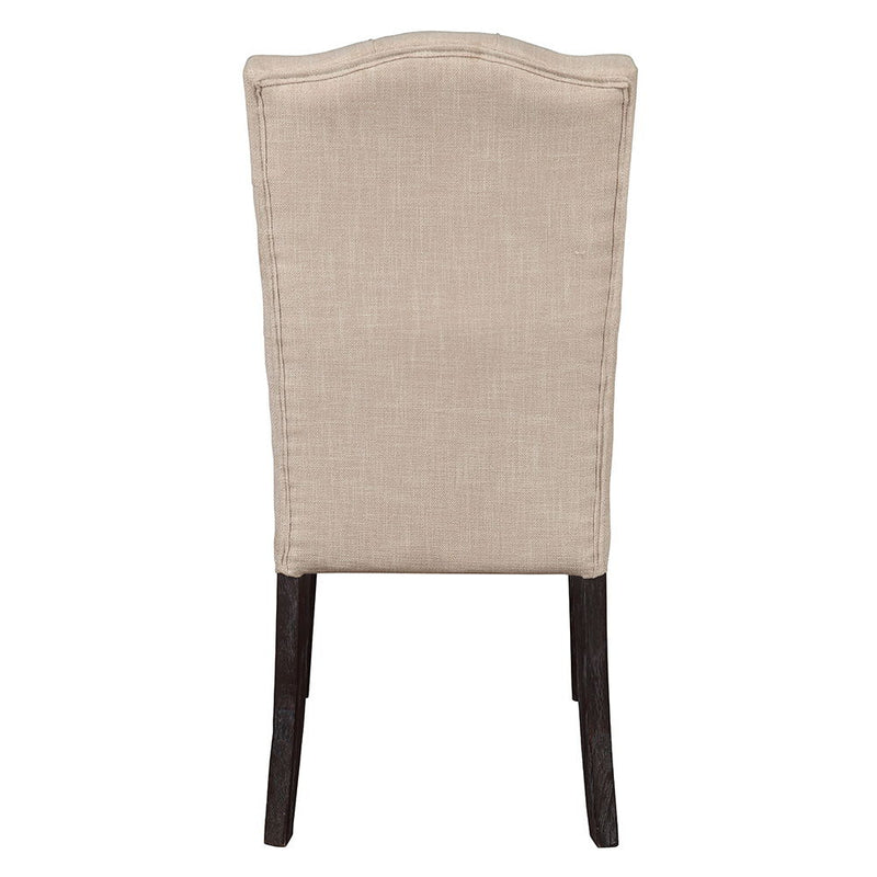 Gerardo - Side Chair (Set of 2) - Beige Linen & Weathered Espresso - R&R Furniture Gallery (Fountain Valley, CA)