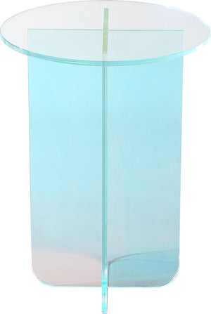 Fomo Small End Table in Iridescent Glass