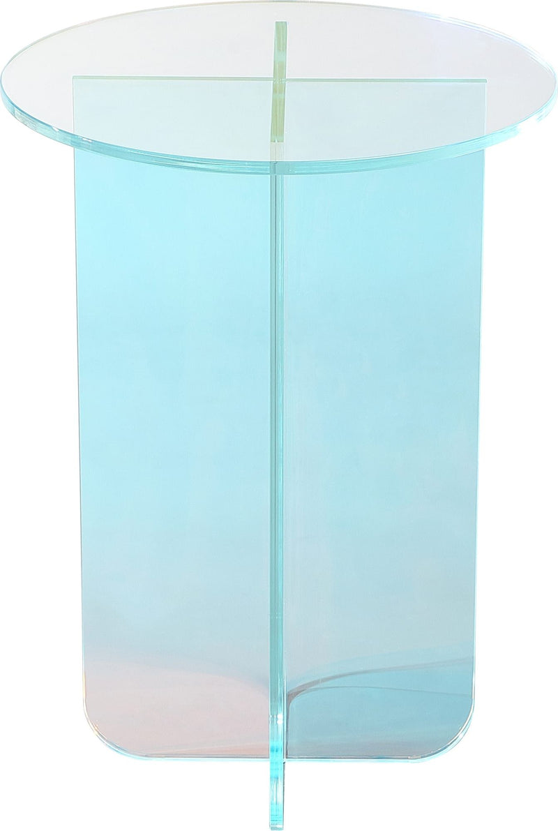 Fomo Small End Table in Iridescent Glass