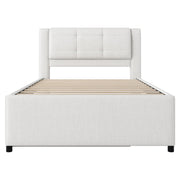 Upholstery Platform Bed With Trundle, Trundle Can Be Flat Or Erected - R&R Furniture Gallery (Fountain Valley, CA)