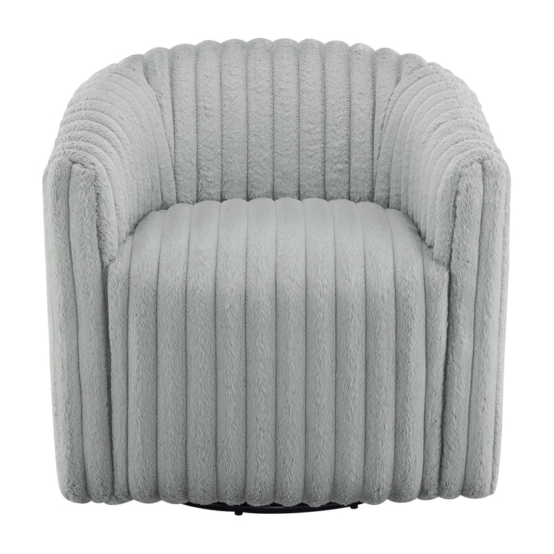 Alexa - Barrel Swivel Chair - Gray - R&R Furniture Gallery (Fountain Valley, CA)