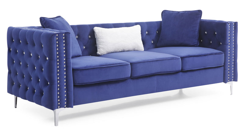 Glory Furniture Paige stationary sofa with plush cushions and sleek design, perfect for modern living rooms.