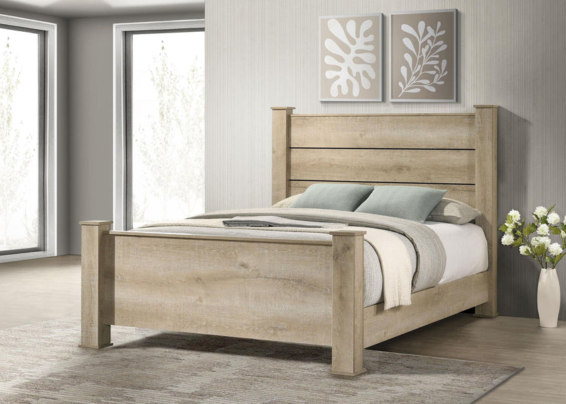 Oakglen 55-inch California King Panel Bed Weathered Oak