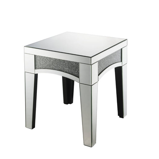 Noralie - 20" X 20" End Table - Mirrored & Faux Diamonds - R&R Furniture Gallery (Fountain Valley, CA)