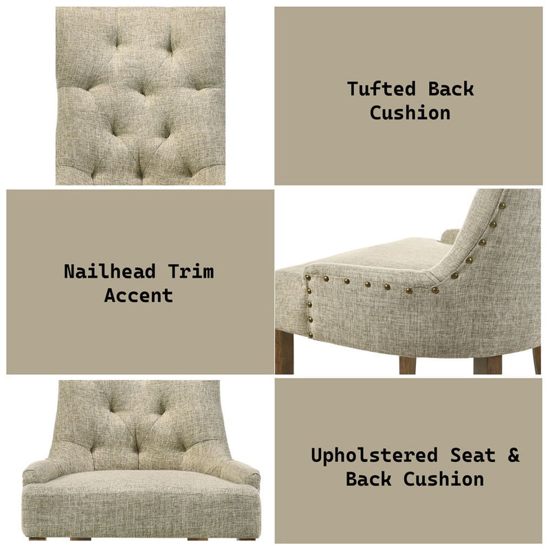 Yotam - Side Chair (Set of 2) - Beige Fabric & Salvaged Oak - R&R Furniture Gallery (Fountain Valley, CA)
