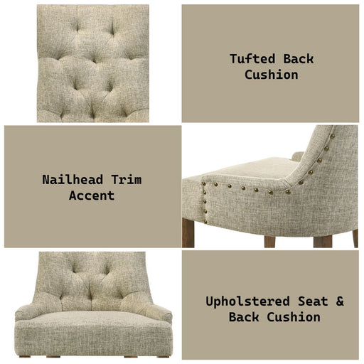 Yotam - Side Chair (Set of 2) - Beige Fabric & Salvaged Oak - R&R Furniture Gallery (Fountain Valley, CA)