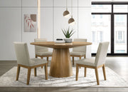 Jasper - Wide Contemporary Round Dining Table Set - R&R Furniture Gallery (Fountain Valley, CA)