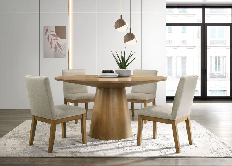Jasper - Wide Contemporary Round Dining Table Set - R&R Furniture Gallery (Fountain Valley, CA)
