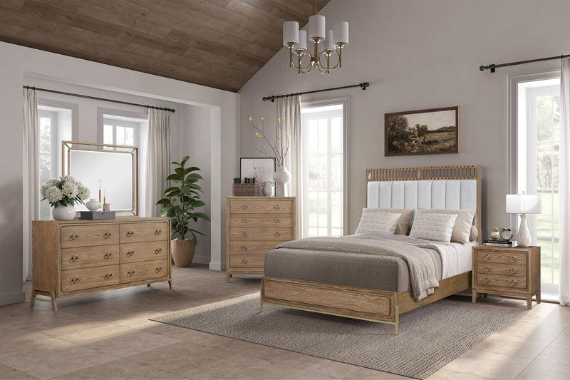 Elegant Design Upholstered And Strap Panel Bed - R&R Furniture Gallery (Fountain Valley, CA)