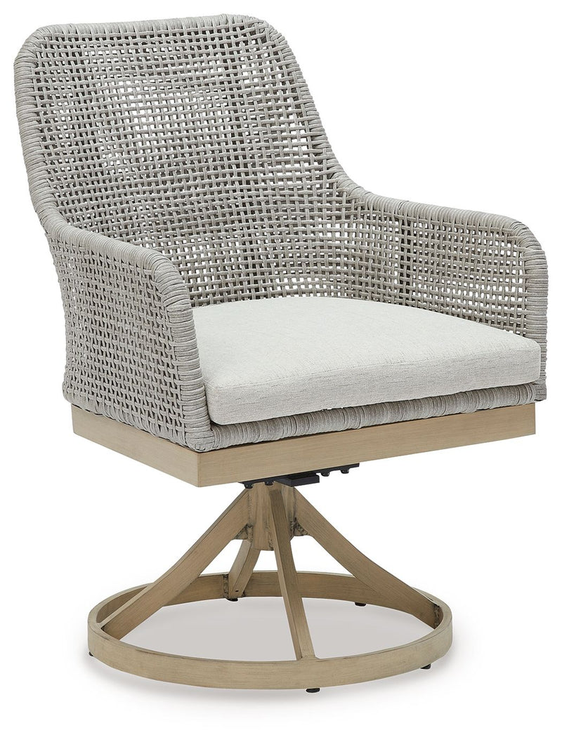 Seton Creek - Swivel Chair With Cushion (Set of 2) - Gray - R&R Furniture Gallery (Fountain Valley, CA)
