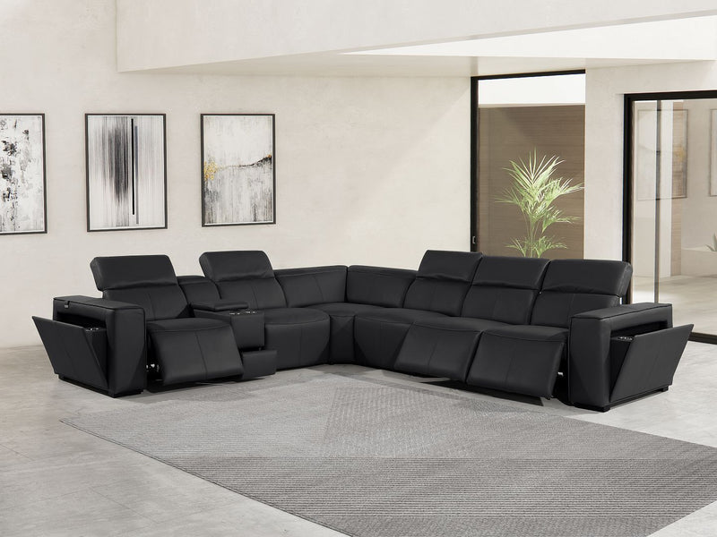 1224 - 7-Piece L-Shaped Sectional Sofa In With 3 Power Recliners & Power Headrests