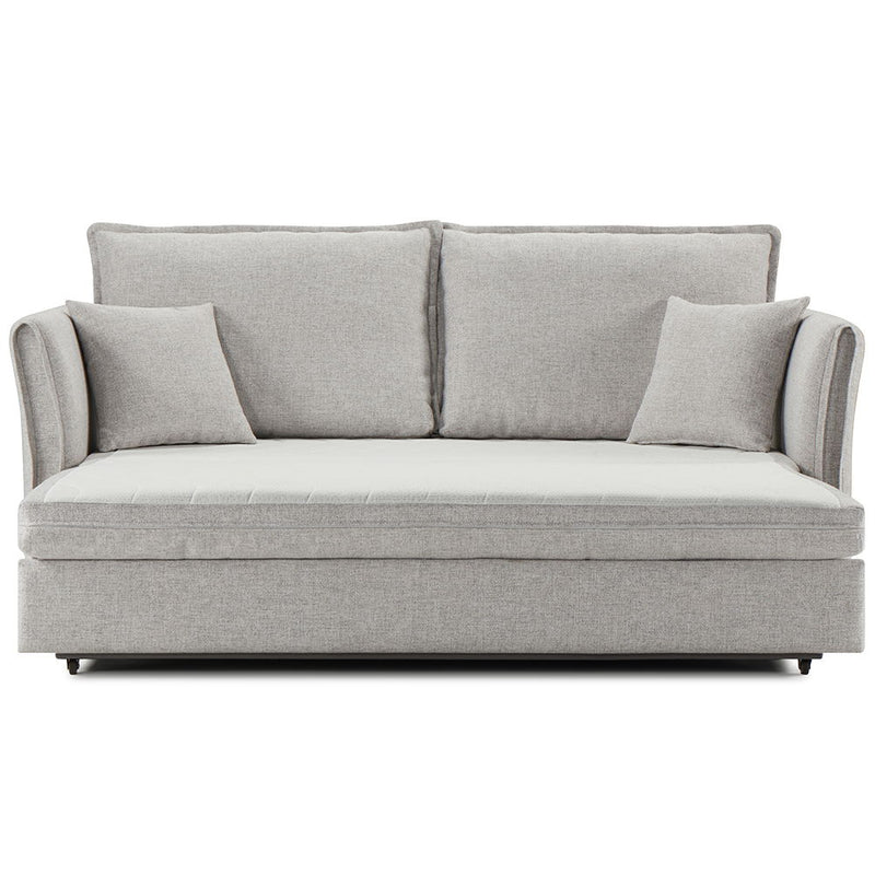 Oran - Sofa With Sleeper - Gray Chenille - R&R Furniture Gallery (Fountain Valley, CA)