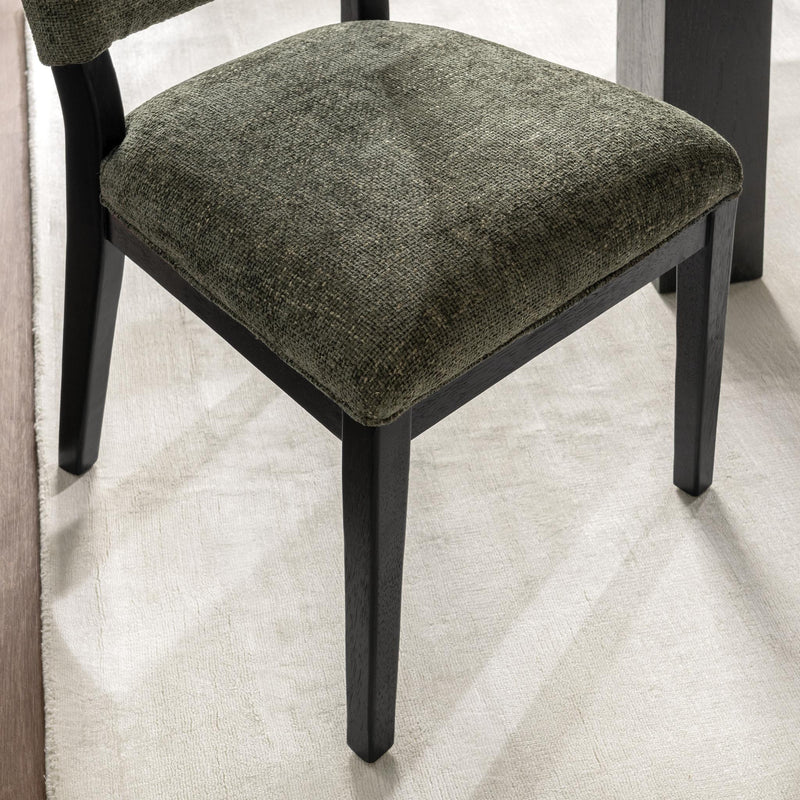 Set of two Classic Home Arima dining chairs with wooden legs and upholstered seats, modern and stylish for dining rooms.