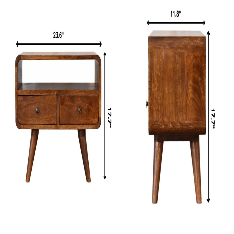 Solid Wood Curved Media Unit - R&R Furniture Gallery (Fountain Valley, CA)