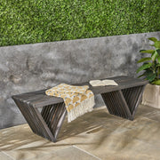 Gloaming - Outdoor Bench With Slat Design And Triangular Base - R&R Furniture Gallery (Fountain Valley, CA)