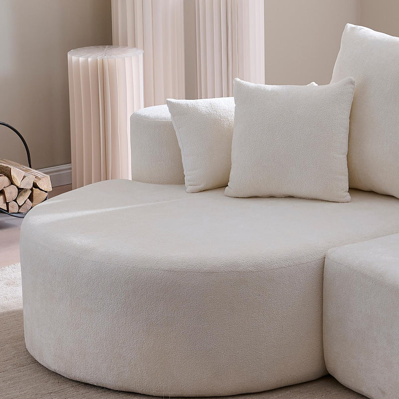 2 Piece Fabric Cloud Curved Sectional Sofa With Chaise For Living Room - R&R Furniture Gallery (Fountain Valley, CA)