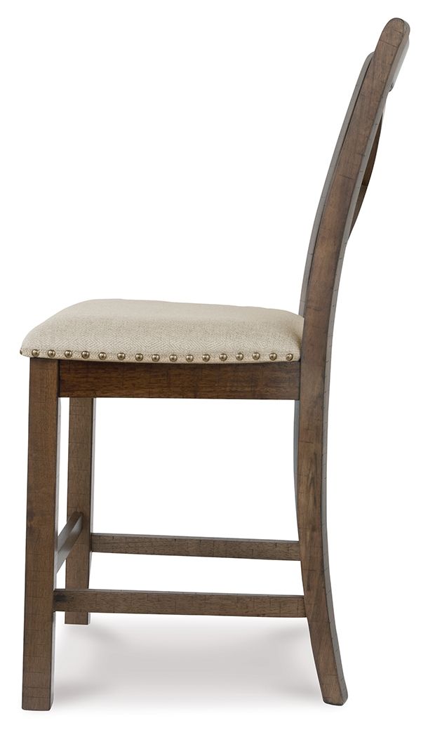 Moriville - Upholstered Barstool (Set of 2) - Beige - R&R Furniture Gallery (Fountain Valley, CA)