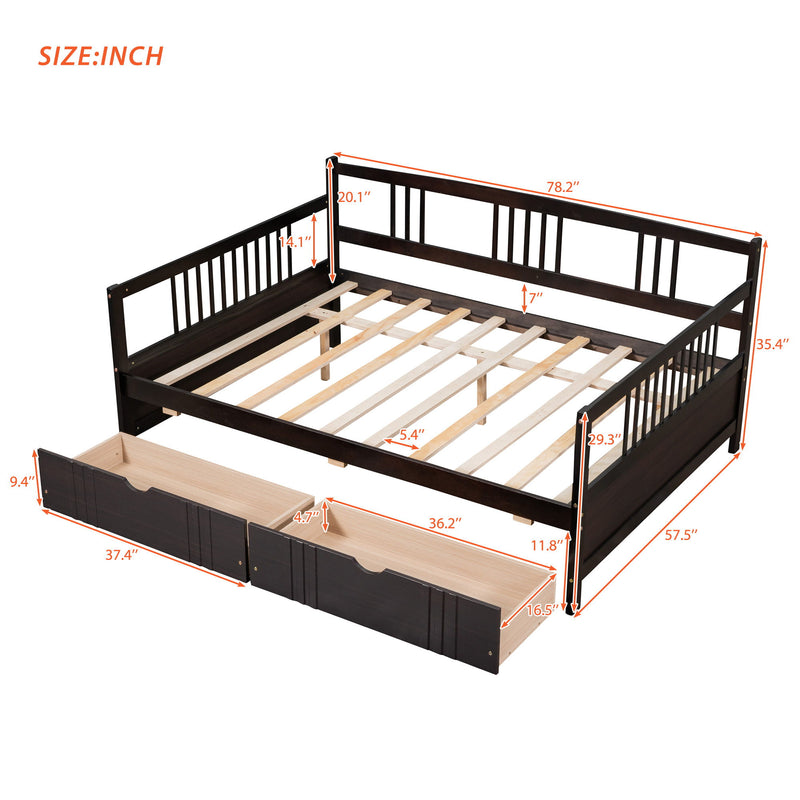 Modern DreamHaus multifunctional daybed with built-in storage drawers, showcasing sleek design and contemporary style.