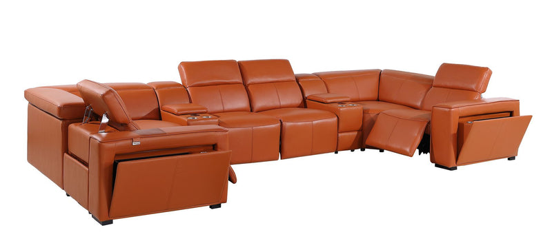 1224 - 8-Piece U-Shaped Sectional Sofa In With 2 Power Recliners & Power Headrests
