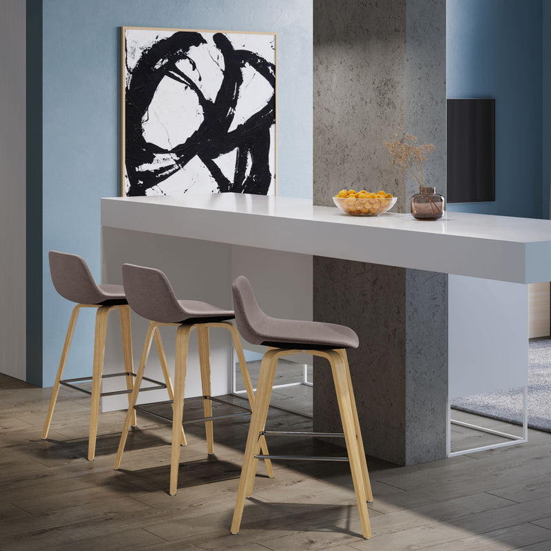 Randolph Bentwood - Upholstered Counter / Bar Height Stool (Set of 2) - R&R Furniture Gallery (Fountain Valley, CA)