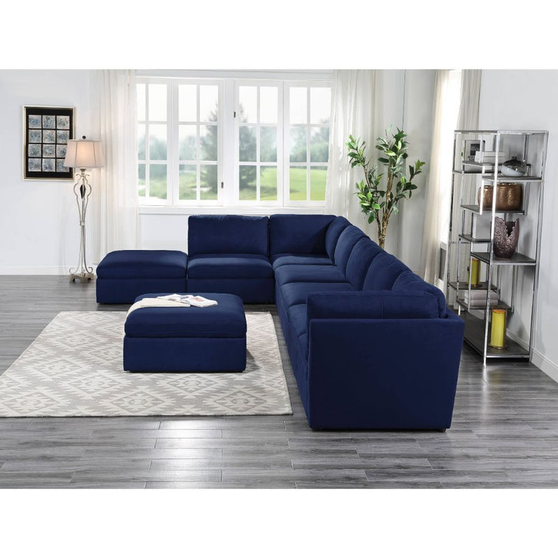 Crosby - Modular Armless Chair - Blue Fabric - R&R Furniture Gallery (Fountain Valley, CA)