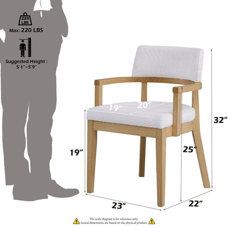 Kasem - Arm Chair (Set of 2) - Gorge Fabric & Oak - R&R Furniture Gallery (Fountain Valley, CA)