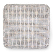 Simpli-Home Noreen upholstered square pouf, beige accent pouf with soft fabric, perfect for seating or decorating living rooms.