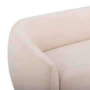 TOV Furniture Jordan stationary loveseat with plush beige upholstery and modern design, perfect for compact living spaces.