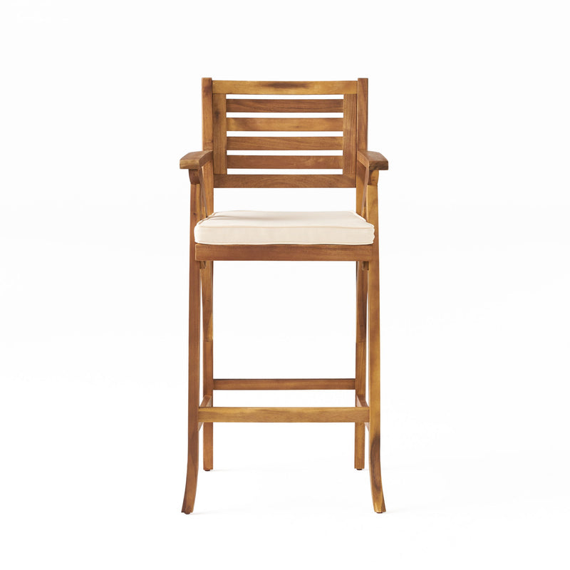 Barstool With Soft Curved Lines And Sturdy Frame (Set of 2) - Brown - R&R Furniture Gallery (Fountain Valley, CA)