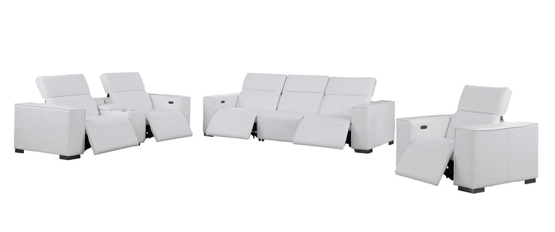 1208 - Modular Leather Set With 5 Power Recliners & Power Headrests