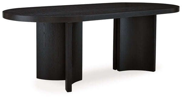 Rowanbeck - Oval Dining Room Table - Black