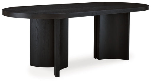 Rowanbeck - Oval Dining Room Table - Black - R&R Furniture Gallery (Fountain Valley, CA)