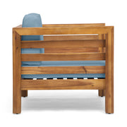Outdoor Acacia Wood Patio Chair With Fabric Cushion - R&R Furniture Gallery (Fountain Valley, CA)