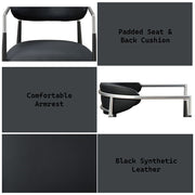 Gavan - Arm Chair (Set of 2) - Black Synthetic Leather - R&R Furniture Gallery (Fountain Valley, CA)
