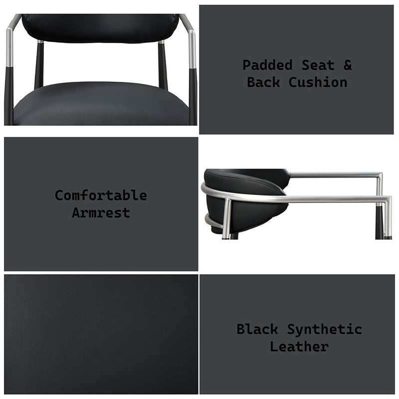 Gavan - Arm Chair (Set of 2) - Black Synthetic Leather - R&R Furniture Gallery (Fountain Valley, CA)