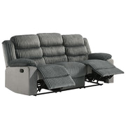 Lesley - Motion Sofa - Gray Corduroy & Velvet - R&R Furniture Gallery (Fountain Valley, CA)