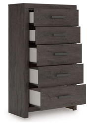 Prendonea - Five Drawer Chest - Charcoal - R&R Furniture Gallery (Fountain Valley, CA)