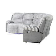Bruni - Sectional Sofa With LED Lighting And Manual Recline - Gray - R&R Furniture Gallery (Fountain Valley, CA)