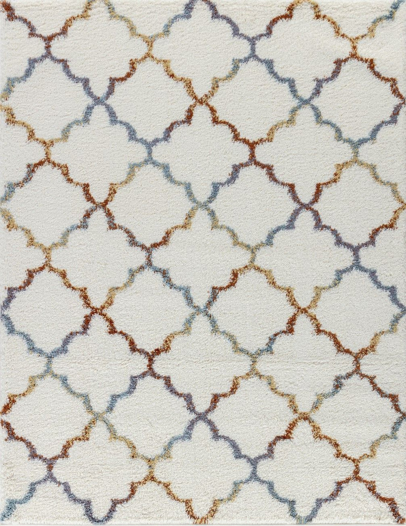 Loft Shag - 5' 3" X 7' Shaggy Area Rug Polypropylene - Ivory - R&R Furniture Gallery (Fountain Valley, CA)