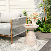 Noble House outdoor/indoor lightweight concrete side table with a simple, modern design, suitable for patio or living room use.