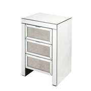 Noralie - Accent Table, 3 Storage Drawers - Mirrored & Faux Diamonds - R&R Furniture Gallery (Fountain Valley, CA)